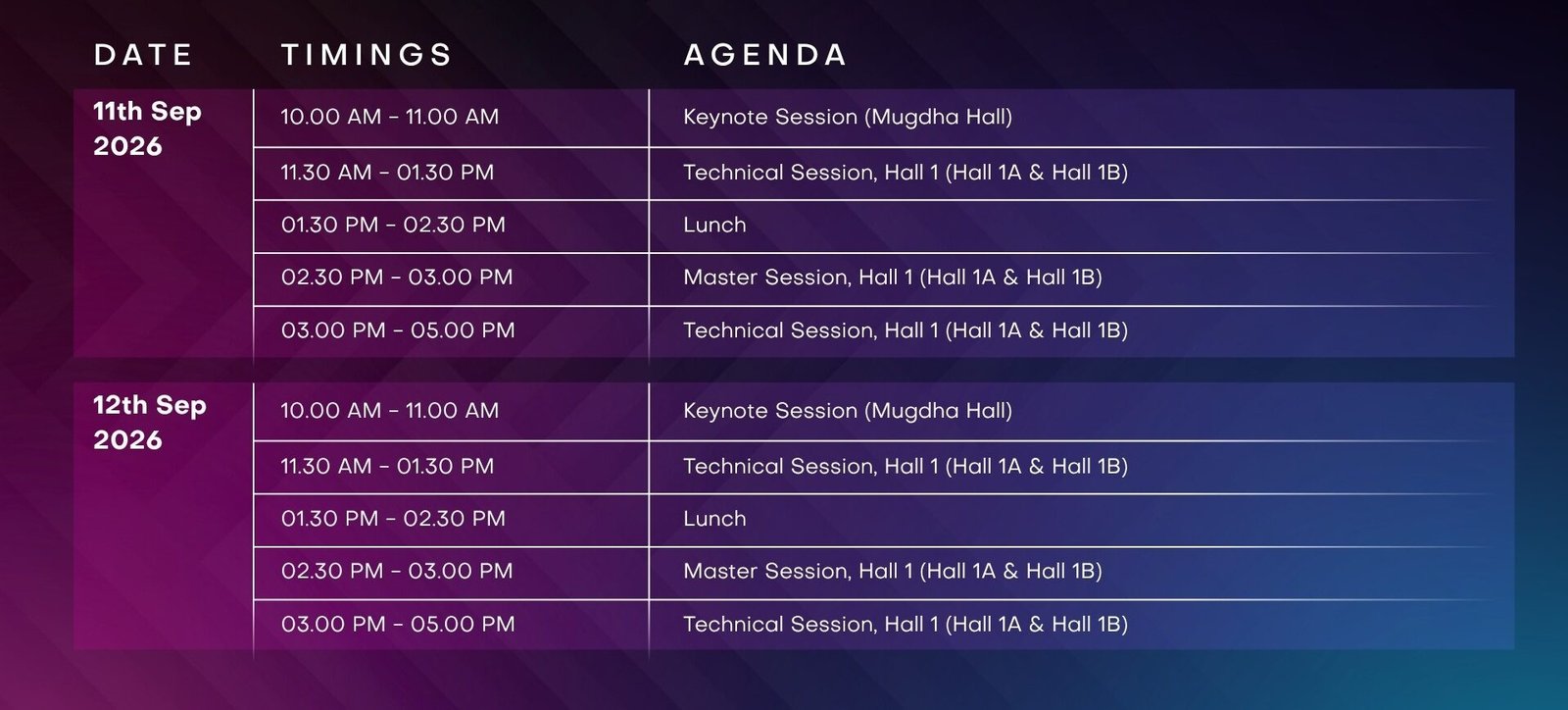 Arcasia Forum Schedule for website